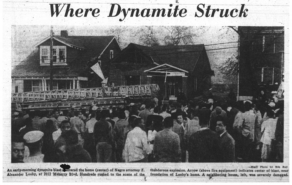 Civil Rights attorney Z. Alexander Looby’s home is bombed on April 19, 1960.