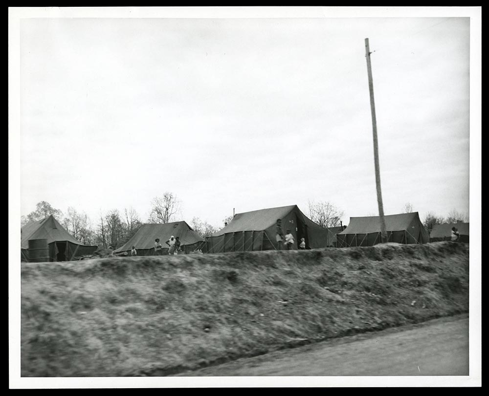 Tents and residents from Tent City in Fayette County, 1963